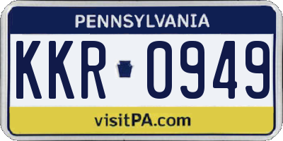 PA license plate KKR0949