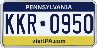PA license plate KKR0950