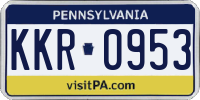 PA license plate KKR0953