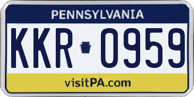 PA license plate KKR0959