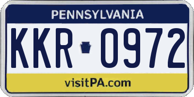 PA license plate KKR0972