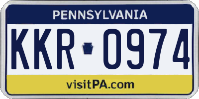 PA license plate KKR0974
