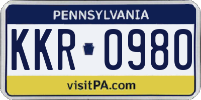 PA license plate KKR0980