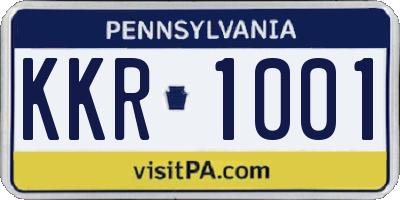 PA license plate KKR1001