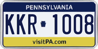 PA license plate KKR1008