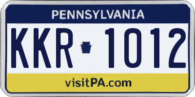 PA license plate KKR1012