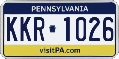 PA license plate KKR1026