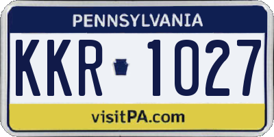 PA license plate KKR1027
