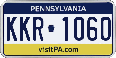 PA license plate KKR1060