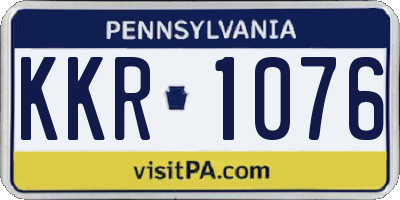 PA license plate KKR1076