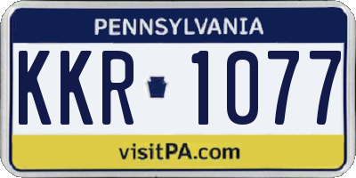 PA license plate KKR1077