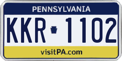 PA license plate KKR1102