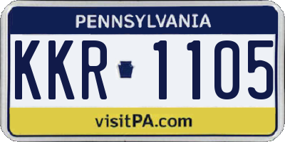 PA license plate KKR1105
