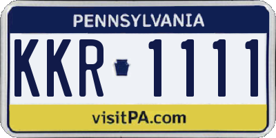PA license plate KKR1111