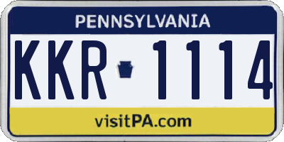 PA license plate KKR1114