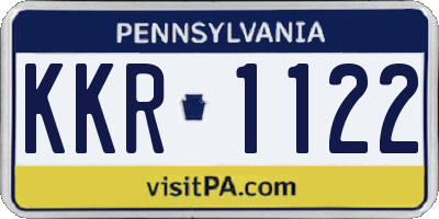 PA license plate KKR1122