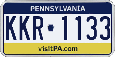 PA license plate KKR1133