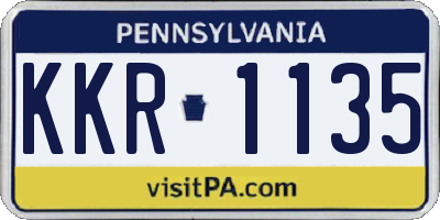PA license plate KKR1135