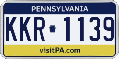 PA license plate KKR1139