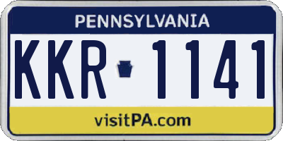 PA license plate KKR1141