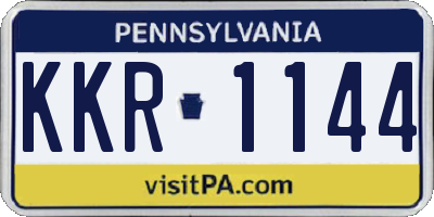 PA license plate KKR1144
