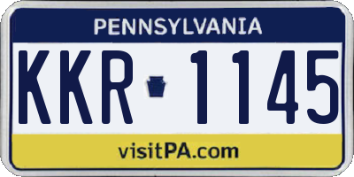 PA license plate KKR1145