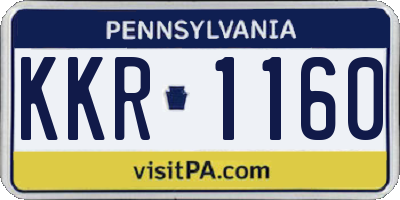 PA license plate KKR1160