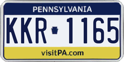 PA license plate KKR1165