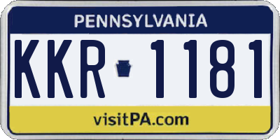 PA license plate KKR1181