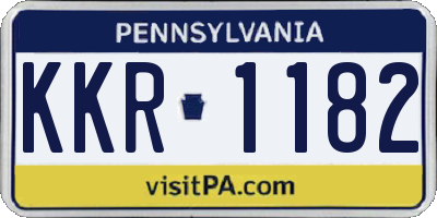 PA license plate KKR1182