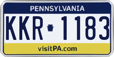 PA license plate KKR1183