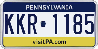 PA license plate KKR1185