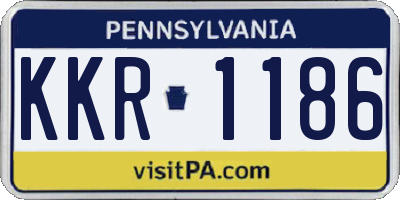 PA license plate KKR1186