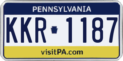 PA license plate KKR1187