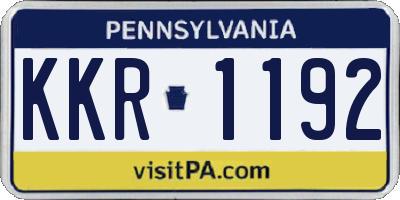 PA license plate KKR1192