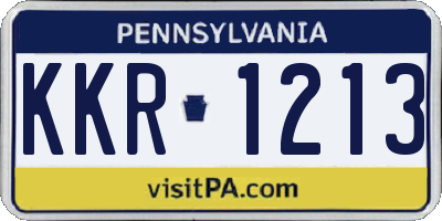 PA license plate KKR1213