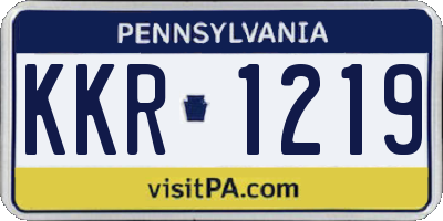 PA license plate KKR1219
