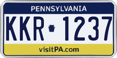 PA license plate KKR1237