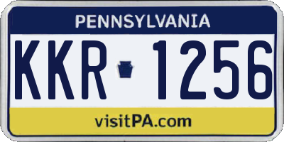 PA license plate KKR1256