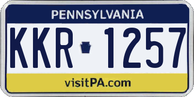 PA license plate KKR1257