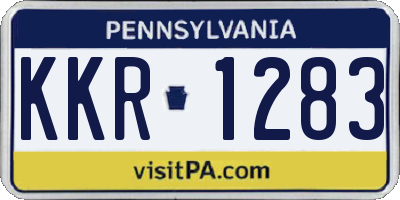 PA license plate KKR1283