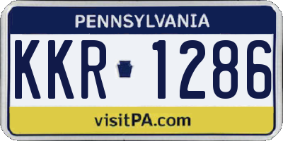 PA license plate KKR1286