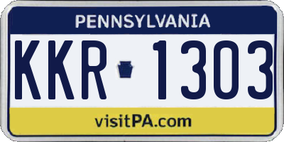 PA license plate KKR1303