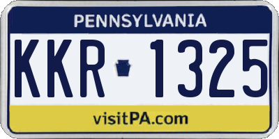 PA license plate KKR1325