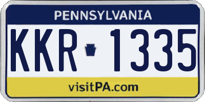 PA license plate KKR1335