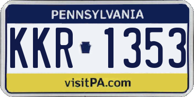 PA license plate KKR1353