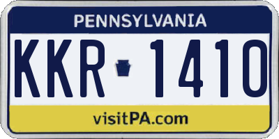 PA license plate KKR1410