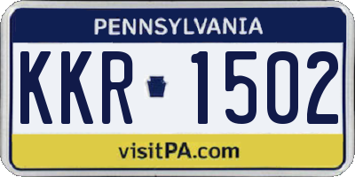 PA license plate KKR1502
