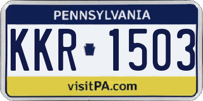 PA license plate KKR1503