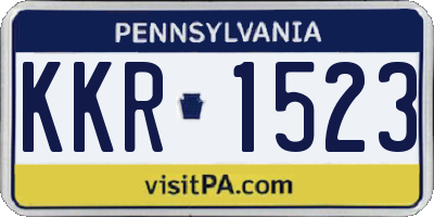 PA license plate KKR1523